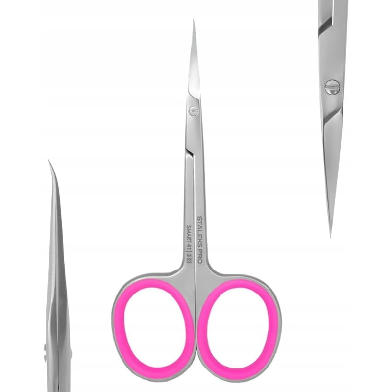 STALEKS Pro Professional Cuticle Scissors 25 mm Ergonomic Rings Stainless