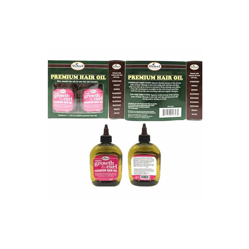 Difeel Biotin Growth & Curl Premium Hair Oil 7.1 oz.