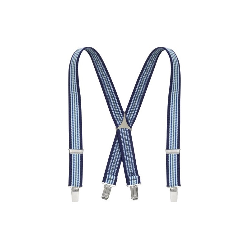 Playshoes Unisex Kids Fully Adjustable Elasticated Striped Suspenders Braces, Blue