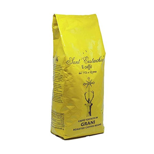 Sant Eustachio Whole Beans Coffee in Bag, Luxury Italian Roasted Arabica Coffee, 1kg/2.2lb