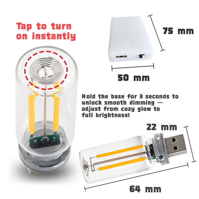Retro Car Mood Lamps, Touch Control USB & Battery Lighted