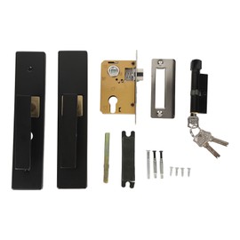 Bedroom Lock Set Household Interior Room Toilet Silent Aluminium Alloy with Handle Black Gold