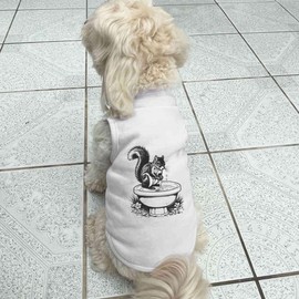 'Squirrel Investigating A Bird Bath' Pet Dog/Cat T-Shirt (PT00123168)