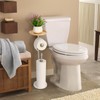 Toilet Paper Holder Stand with 7.9" Big Bamboo Tray, 2.2Lbs