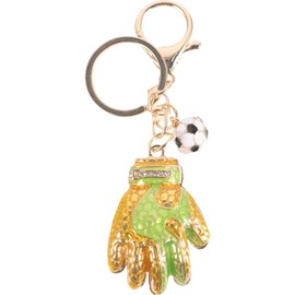 Cabilock Goalkeeper Keychain Soccer Glove Pendant Metal Key Ring for Car Keys Backpack Purse Handbag Decoration Golden