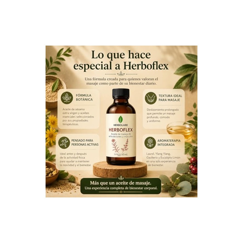 Herbolare Herboflex Aceite para Movilidad Muscular y Articular 50 ml
