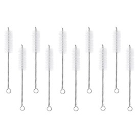 PATIKIL 19,1 cm Strohhalm-Reinigungsbürsten-Set, 10 Stück, 2,5 cm Durchmesser, Edelstahl, Nylon, Rohr, Draht-Reinigungsbürste mit Haken für Laborglas, Flasche, Wasserflaschen, Gelb