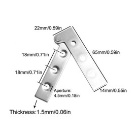 6Pcs Stainless Steel Connector Hidden Door Hinge, 360 Degree Rotatable Door Pivot Hinges Cabinet Door Hidden Hinge