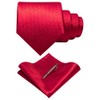 RBOCOTT Red Tie Woven Classic Formal Mens Necktie and Pocket