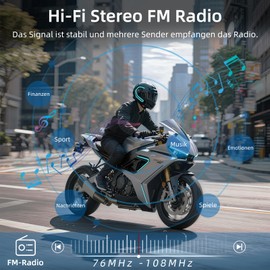 WAYXIN X2 Motorcycle Intercom, Integrated Intercom System, Motorcycle Bluetooth Headset for up to 4 Motorcycles, with HiFi/Music Sharing/FM Radio/AI Voice Assistant/IP67 Waterproof
