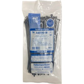 Hellermann Tyton AB200-W Cable Ties, Pack of 100, Weather Resistant, Indoor and Outdoor Grade, Black