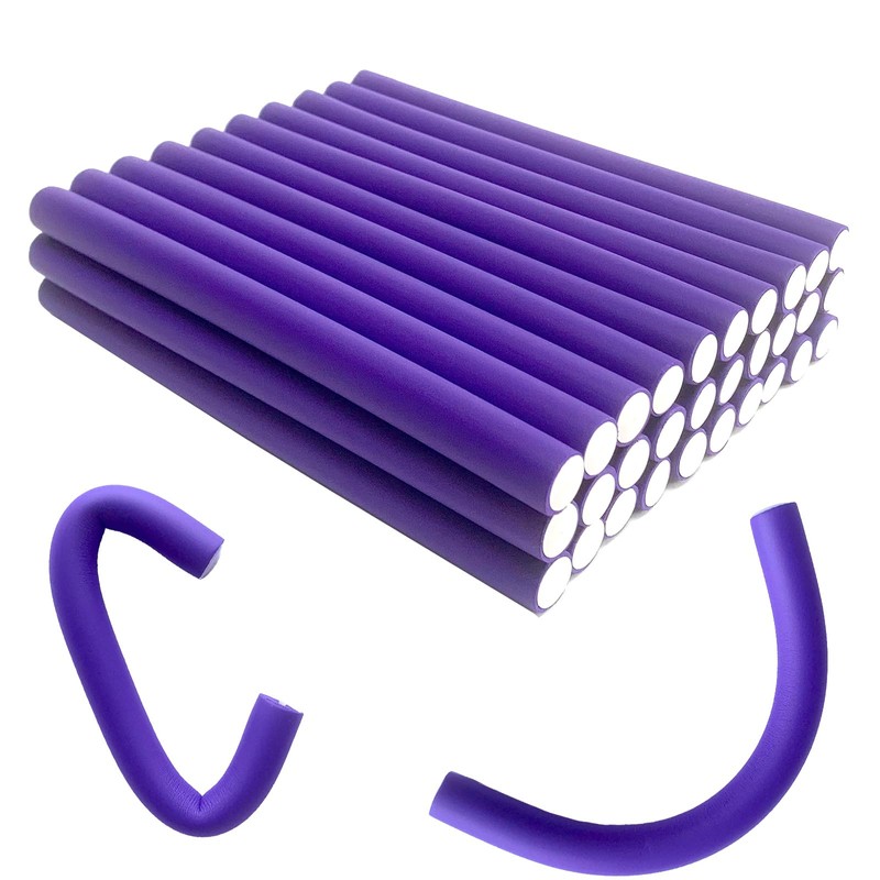 9.45" 30 varillas de espuma flexible moradas para el cabello,