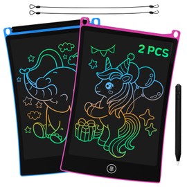 GUYUCOM Kids Toys for 2 3 4 5 Years Old, 8.5 inch Drawing Pad Girls Toy, 2 Pack LCD Drawing Tablet for Kids Colorful, Children Toy Toddler Travel Holiday Essentials for Christmas Birthday (Blue&Pink)