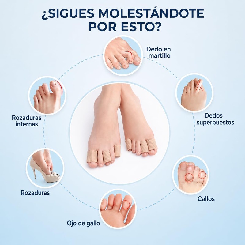 10 Piezas Protector de Dedos de Pies y Manos, Separador