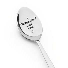 I Love You Gifts Spoon for Wife from Husband Boyfriend Birthday Gifts for Girlfriend Best Friend I Cerealy Love You Engraved Spoon Gifts for Son Daughter Granddaughter