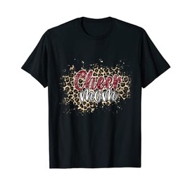 Womens Cheer Mom Shirt, Leopard Cheetah Print Maroon Cheer T-Shirt
