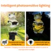 YZYOE Solar Powered Frog Reading Light, Garden Decoration Resin Cute