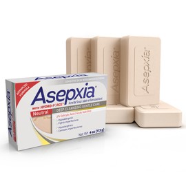 Asepxia Acne Treatment Neutral Hypoallergenic Bar Soap | 2% Salicylic Acid Cleanser, Removes Impurities & Excess Oil, Soothes Skin with Natural Botanical Extracts, Daily Use, Face Wash, 4 Oz, 5-Pack