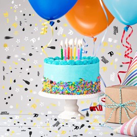 Happy 70th Birthday Confetti 30g 70th Anniversary Sequins for 70 Years Birthday Table Confetti Party Decorations Black Gold