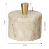 Queenza Marble Salt Cellar with Lid and Brass Knob (Brown)