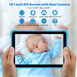 moonka 10.1 Inch Kids Tablet Android 11 Tablet for Kids 2GB+32GB Toddler Tablet APP Preinstalled & Parent Control IWWA Kids Education Tablet with WiFi, Dual Camera, Bluetooth, Kid-Proof Case