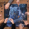 White Tiger Puzzles for Adults 1000 Pieces, Glowing Blue Forest