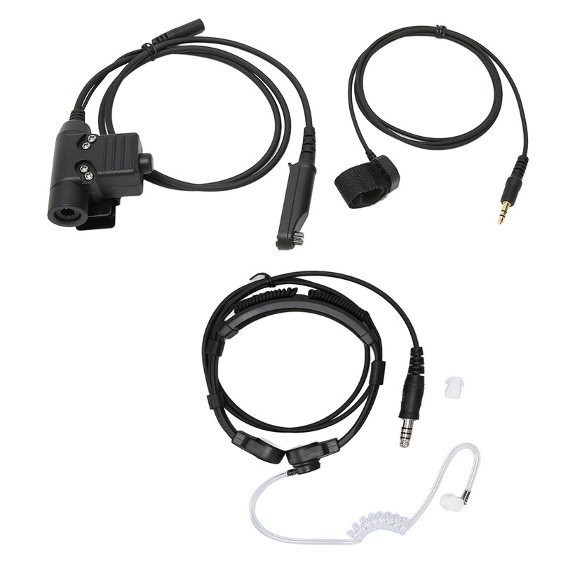 Throat Mic Headset 7.1mm Plug with PTT Adapter Push to