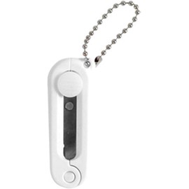 White Folding Scissors Safe Portable Travel Scissors Foldable Telescopic Cutter Pocket Mini Scissor with Keychain Craft Scissors for Cutting,Scrapbooking,Crafting,Sewing Accessories,Cutting Tools