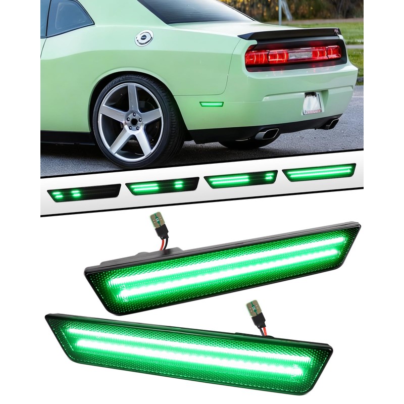 PWOBVZ Dynamiac Green LED Rear Side Marker Lights for 2011-2014