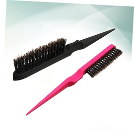 Mikinona 2pcs Boar Bristle Curl Brush Rat Tail Comb for Salon Home Random Style