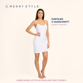 Merry Style MS10-315 Women's Underdress Short Petticoat Knee Length Adjustable Straps Comfortable and Breathable Underdresses for Women to Wear as Nightdress Ladies or Dress, White, L