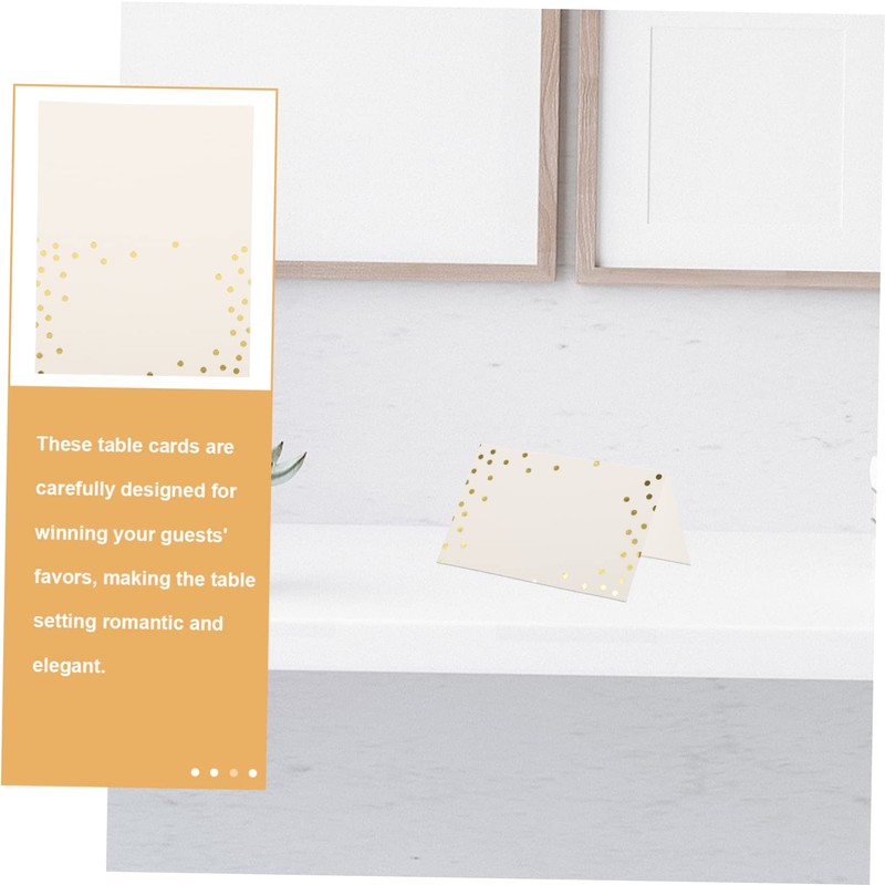 iplusmile 50pcs Gold Foil Dots Name Cards Elegant Table Tent