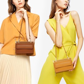 GEEADNB Kleine Crossbody-Tasche für Frauen Handy Geldbörse Geldbeutel Mini-Schultertaschen mit Kartenschlitzen (Braun)