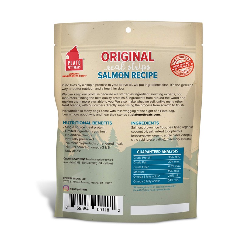 PLATO Original Real Strips Salmon 6oz