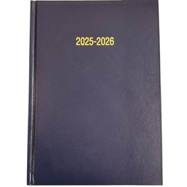 2025-2026 A5 Academic Diary Premium Week To View Diary Hardback Cover & Ribbon Marker, Mid Year Planner, Organizer for Student Teacher Hardback Case Bound (Navy Blue)