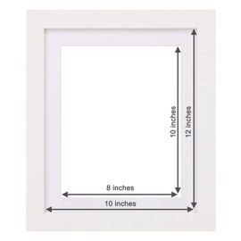 Fabian Clarke London® 12X10 Picture Frame Wooden White with White 10x8 Mount to Hang Portrait or Landscape