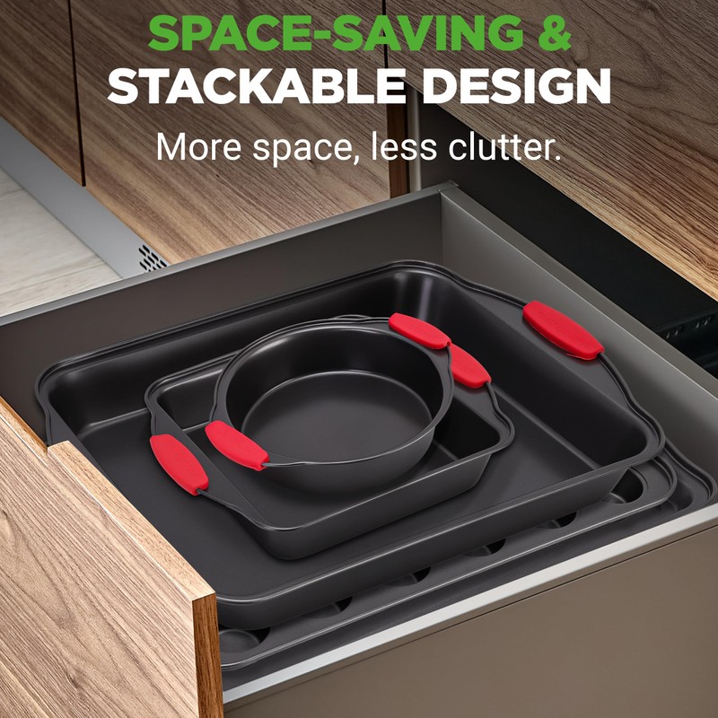 NutriChef 10-Piece Nonstick Kitchen Oven Baking Pans - Premium &