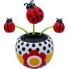 Red Bug Solar Powered Dancing Flower for Car, Car Windowsill
