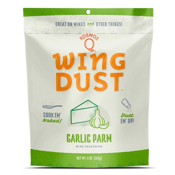 Kosmos Q Garlic Parmesan Wing Dust | Chicken Wing Seasoning | Dry BBQ Rub Spice | 5 oz. Bag