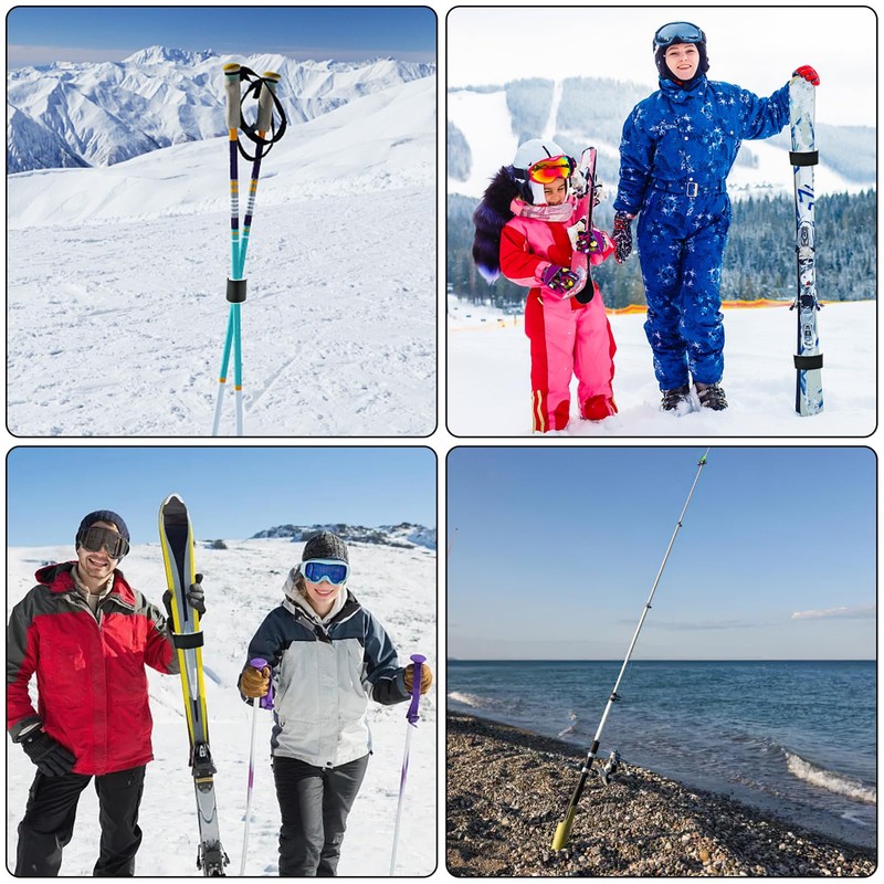 IHLOOTD Ski Band Adjustable Ski Bands Ski Velcro Strap Ski