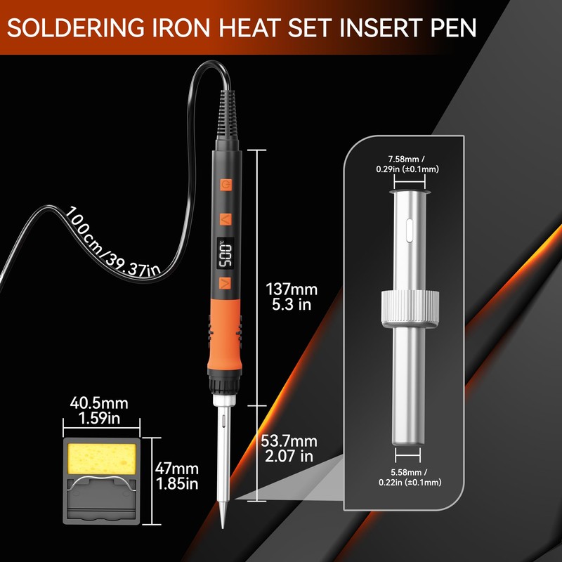 DACKZZM Soldering Iron Kit,90W LED Digital Temperature Controlled Soldering