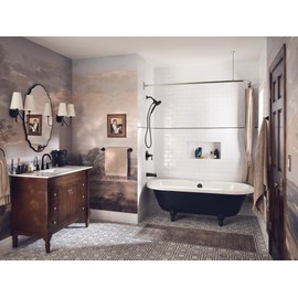 Moen Ronan Matte Black Two-Handle Widespread Modern Bathroom Faucet, Valve Included, 84023BL