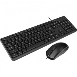 Wired Keyboard and Mouse Combo, Full-Sized Ergonomic Computer Keyboard and Optical Wired Mouse for Windows, Mac OS Desktop/Laptop/PC-Black