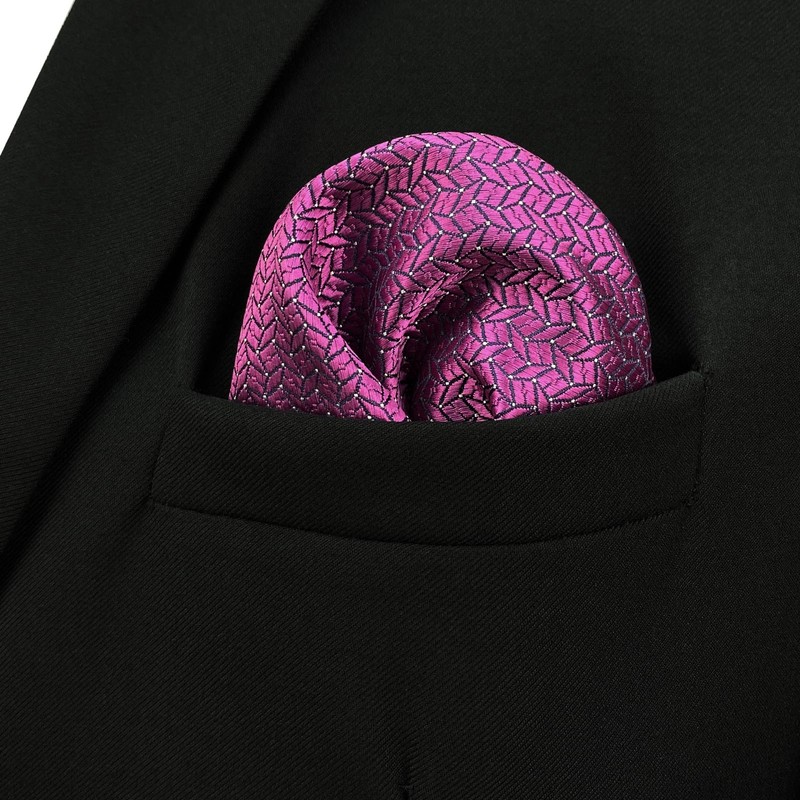 S&W SHLAX&WING Fuchsia Men's Necktie, Silk, Plain, Purple, Wedding, 3.5"