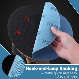 SPEEDWOX Mesh Abrasive 9 inch Drywall Sander Sandpaper 220 Grit 10pcs Dust-Free Hook and Loop Drywall Sanding Disc Aluminum Oxide Sanding Discs for Drywall Sanders for Metal Wood Finishing