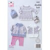 King Cole 5329 Knitting Pattern. Dress Coat, Cardigan & Hat