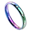 Fantasy Forge Jewelry Rainbow Eternity Anniversary Ring Womens Stainless Steel
