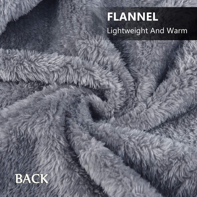 forestfish Fleece Wearable Blanket, Plaid Lap Blanket Comfy Poncho Throw