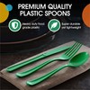 Exquisite Emerald Green Plastic Spoons 50 Pcs Green Spoons Disposable