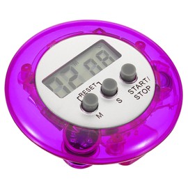 PATIKIL Round Digital Timer, Small Count Down/UP Clock with Magnetic, Big LCD Display Loud Sounds Minute Second Kitchen Timer for Games, Cooking, Purple